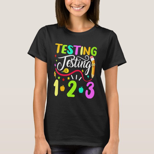 Testning av back to school 1 2 3 t shirt (Framsida)