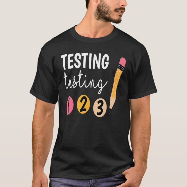 Testning av dygnet runt 1 2 3 Lärartitin T Shirt (Framsida)