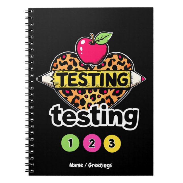Testning Testning 123 Guide till framgångsrik test Anteckningsbok (Framsidan)
