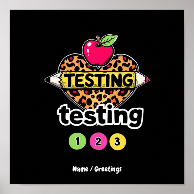 Testning Testning 123 Guide till framgångsrik test Poster (Framsidan)