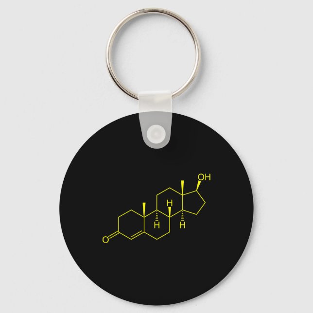 Testosterone Molecule Biology Science Bodybuilding Nyckelring (Framsida)