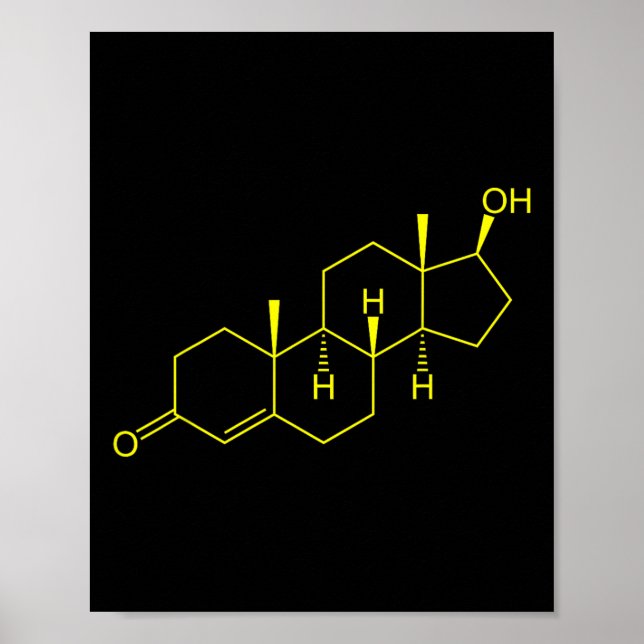 Testosterone Molecule Biology Science Bodybuilding Poster (Framsidan)