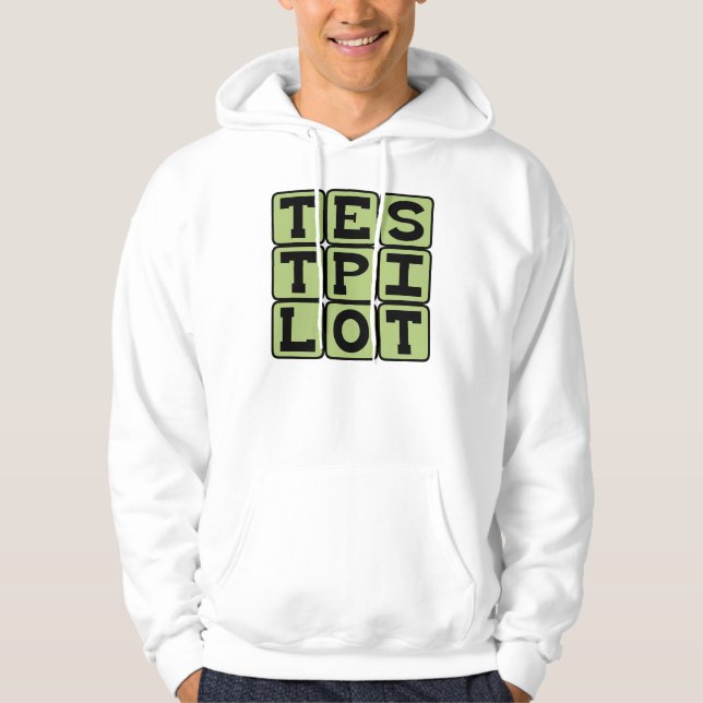 Testpilot, luftburen äventyrare tröja med luva (Framsida)