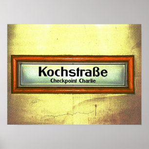 Testpunkt Charlie, Kochstrabe, gult och orange Poster