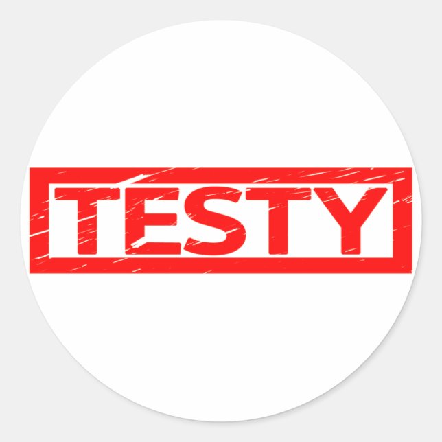 Testy Frimärke Runt Klistermärke (Framsida)