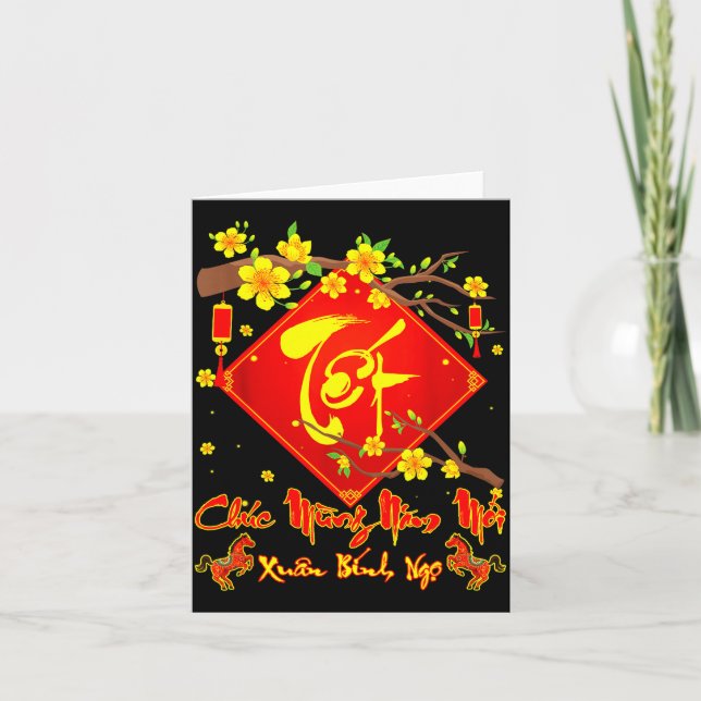 Tet 2026 Chuc Mung Nam Moi Xuan Binh Ngo Vietnames Kort (Framsida)