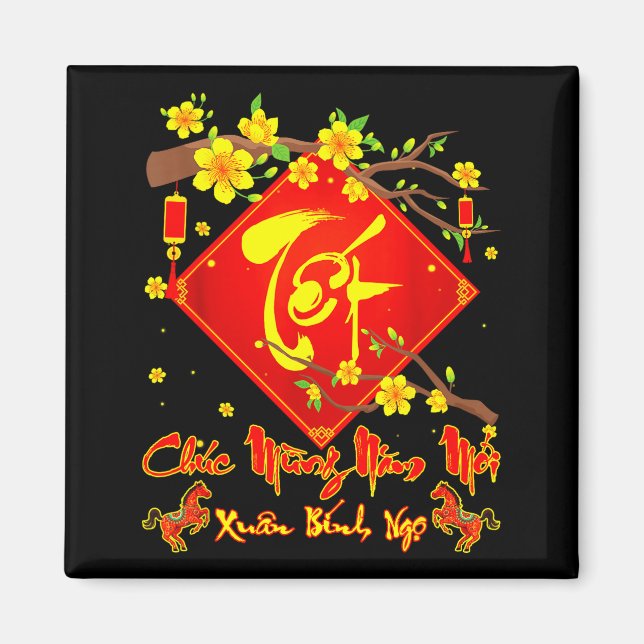 Tet 2026 Chuc Mung Nam Moi Xuan Binh Ngo Vietnames Magnet (Framsidan)