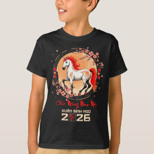 Tet 2026 vietnamesiskt år Häst Zodiak Lunar kinesi T Shirt