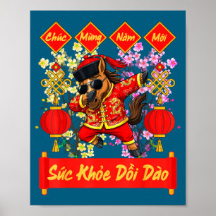 Tet-dekoration 2026 Vietnamesiska lunnyår Häst Poster
