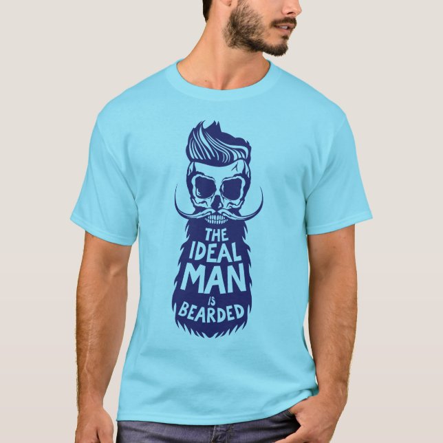 tete de mort citation hipster ideal man bearded ba t shirt (Framsida)