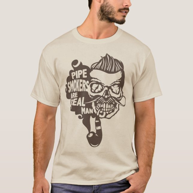 tete de mort citation hipster pipe smokers real ma t shirt (Framsida)