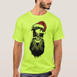 tete_de_mort_crane_hipster_barbu_bonnet_noel_lunet t shirt