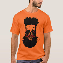 tete de mort hipster barbe barbu moustache coiffur t shirt