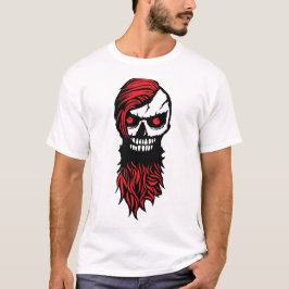 tete de mort hipster barbe barbu moustache coiffur t shirt
