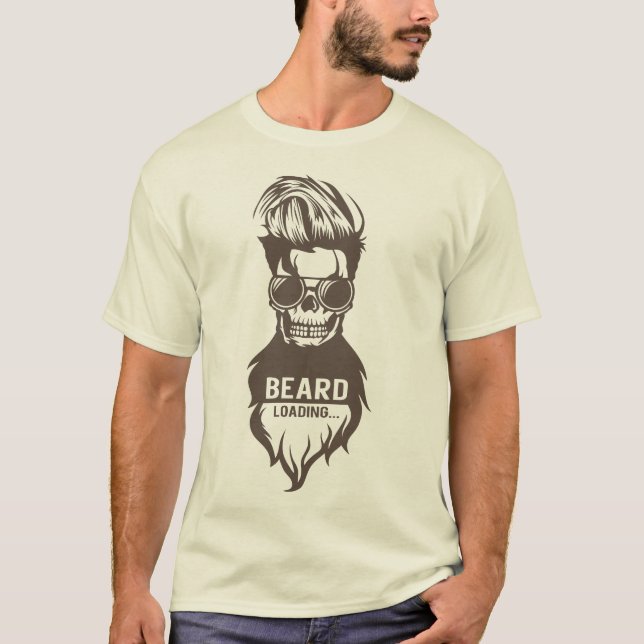 tete de mort hipster citation barbu beard loading  t shirt (Framsida)