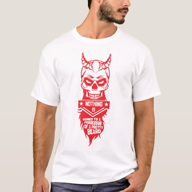 tete de mort hipster citation diable beard 2 posse t shirt (Framsida)