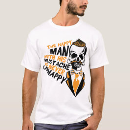 tete de mort hipster citation happy barbu mustache t shirt
