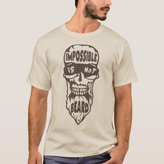 tete de mort hipster citation impossible beard bar t shirt (Framsida)
