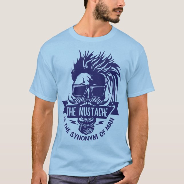 tete de mort hipster citation mustache synonym mou t shirt (Framsida)
