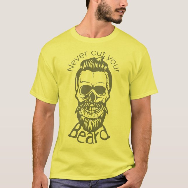 tete de mort hipster citation never cut beard mous t shirt (Framsida)