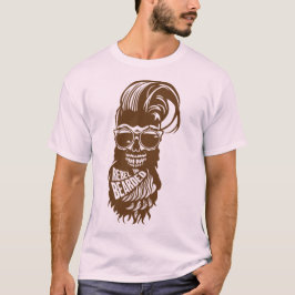 tete de mort hipster citation rebel bearded barbe t shirt