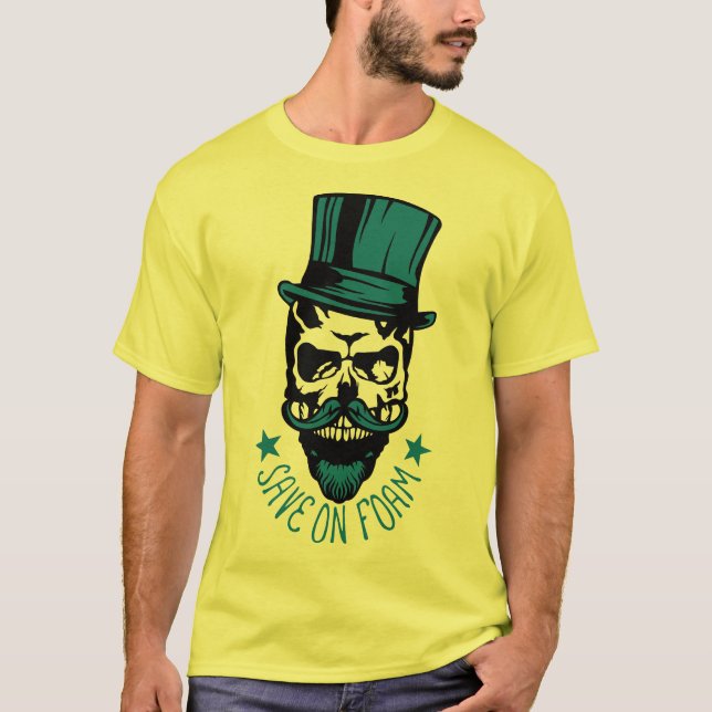 tete de mort hipster citation save foam barbe chap t shirt (Framsida)