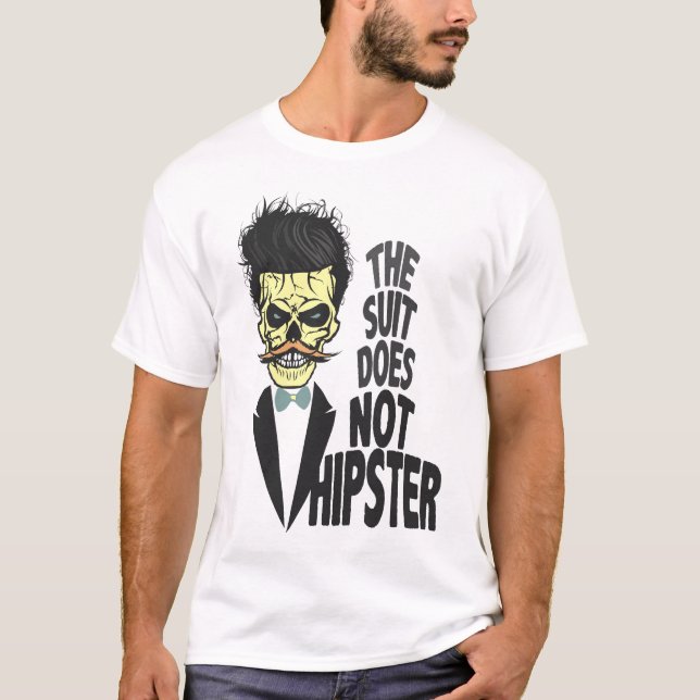 tete de mort hipster citation skull crane humour m t shirt (Framsida)