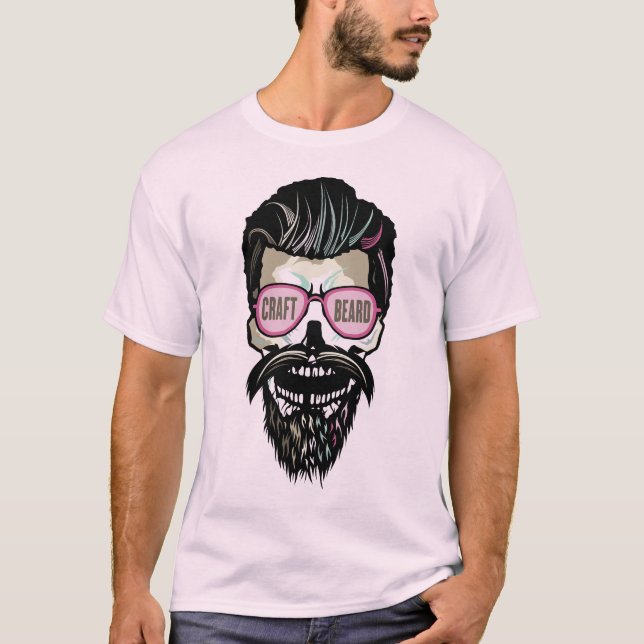 tete de mort hipster craft beard citation barbu mo t shirt (Framsida)