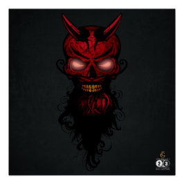 Tete de mort hipster crane de diable skulls 2 perfect poster