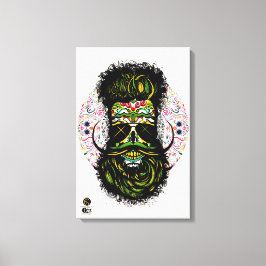 Tête de mort hipster skulls barbu mexicaine canvastryck