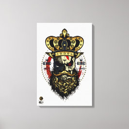 Tête de mort hipster skulls couronne roi canvastryck