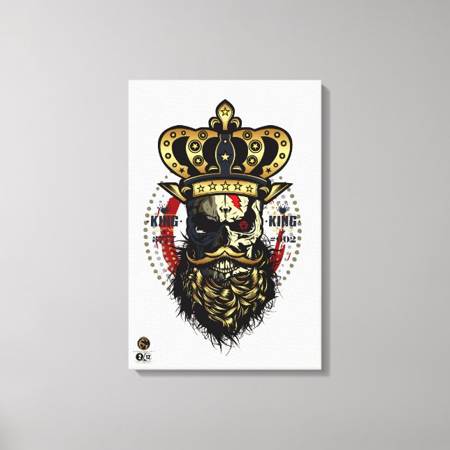 Tête de mort hipster skulls couronne roi canvastryck (Framsida)