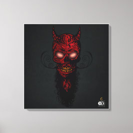 Tête de mort hipster skulls crâne de diable canvastryck