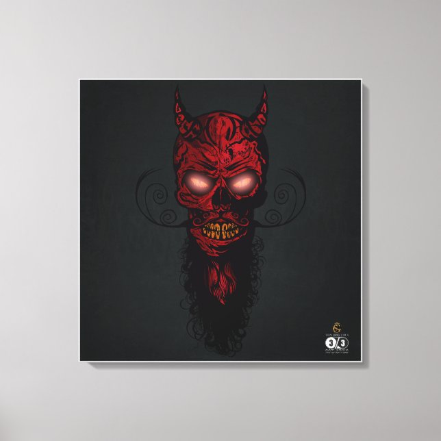 Tête de mort hipster skulls crâne de diable canvastryck (Framsida)