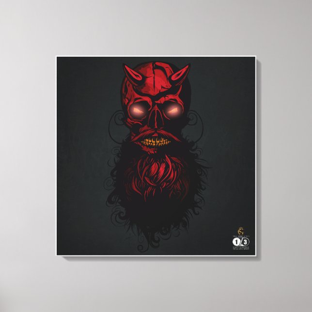 Tête de mort hipster skulls crâne du diable  canvastryck (Framsida)