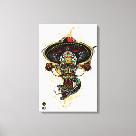 Tête de mort hipster skulls mexicaine serpent tatt canvastryck