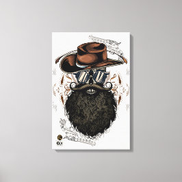 Tête de mort hipster skulls western cowboy canvastryck