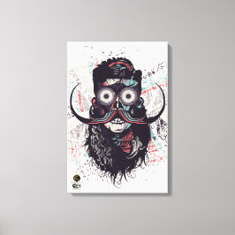 Tête de mort hipster skulls yeux psychédélique bar canvastryck