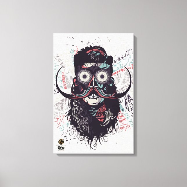 Tête de mort hipster skulls yeux psychédélique bar canvastryck (Framsida)