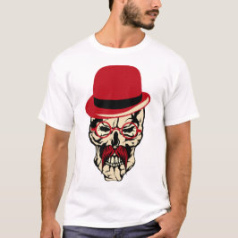 tete de mort moustache hipster lunette crane t shirt
