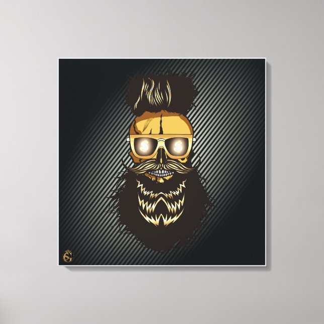 Tête de mort punk hipster G-skulls crâne dollars Canvastryck (Framsida)