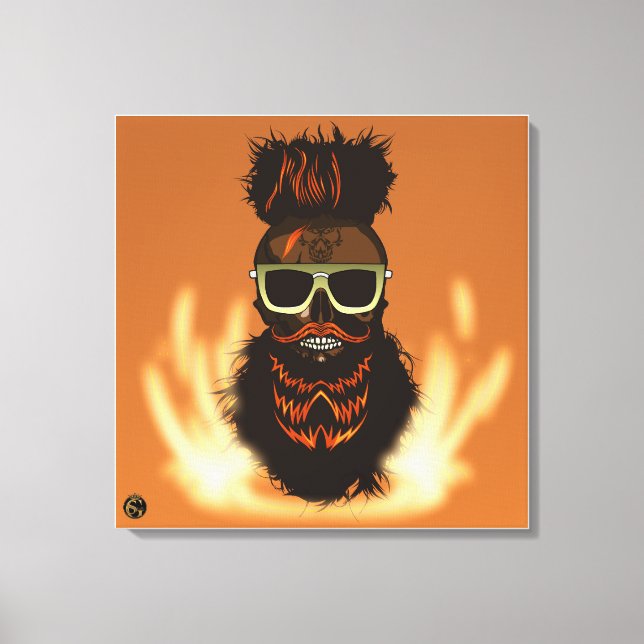 Tête de mort punk hipster G-skulls crâne enfer Canvastryck (Framsida)