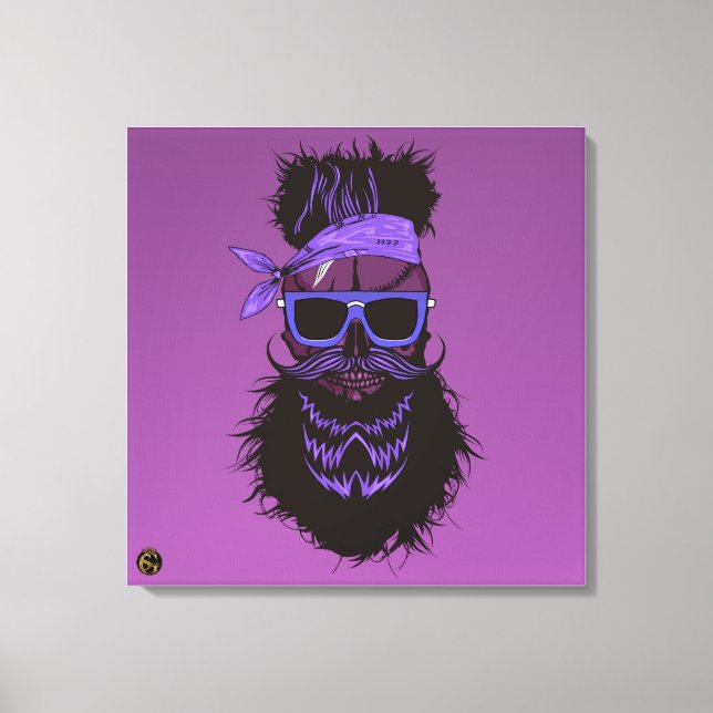 Tête de mort punk hipster G-skulls crâne pirate Canvastryck (Framsida)