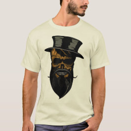 tete de mort skull crane hipster barbu chapeau mou t shirt