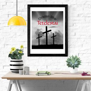 Tetelestai Kristna motorcyklist Poster