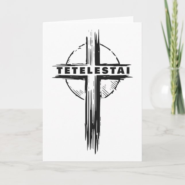 Tetelestai – Påskkors Jesus Kristus Tro Kort (Framsida)
