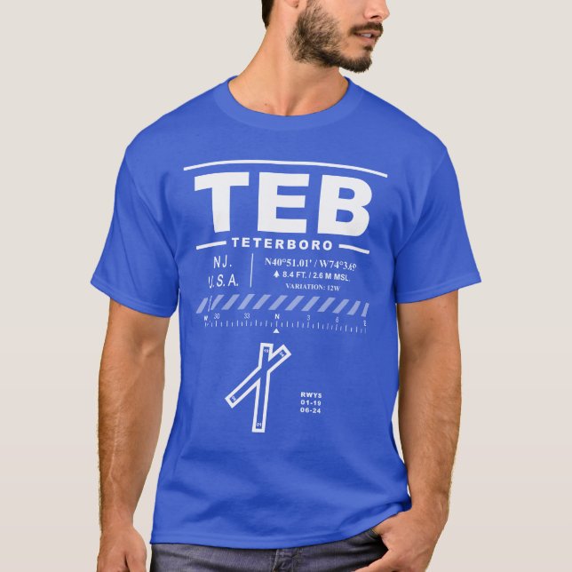 Teterboro Airport TEB T-Shirt (Framsida)