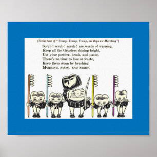 Teth: Barnens tandborstning Sång circa 1922 Poster