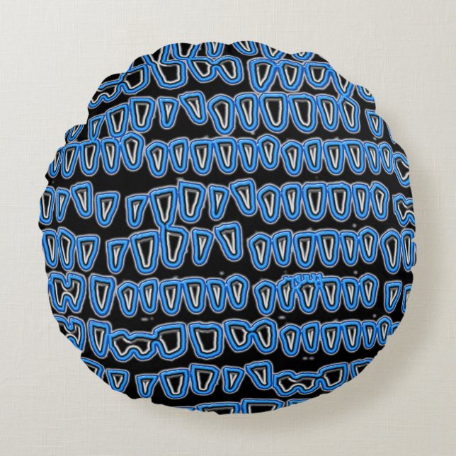 Teth Dentist Tandvård Orthodontist Oral NEON Rund Kudde (Framsidan)