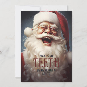 Teth Healthy White Santa Smile Dentist Business Julkort